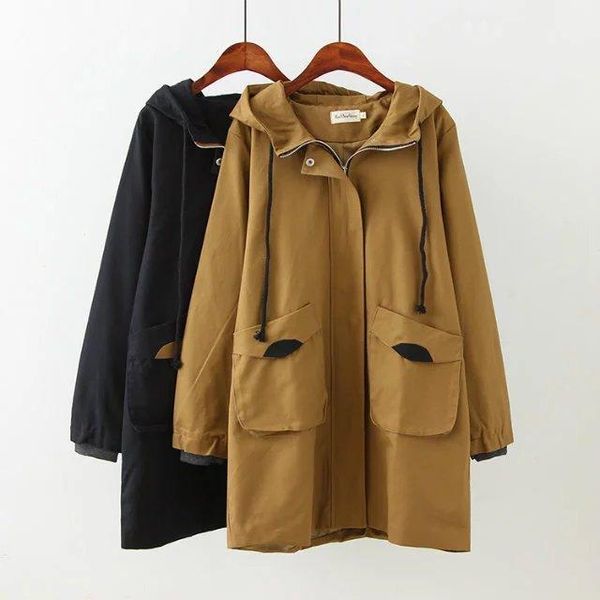 women's trench coats nxh plus size cotton coat windbreaker long oversize loosen women clothes 2021, Tan;black
women's trench coats nxh plus size cotton coat windbreaker long oversize loosen women clothes 2021, Tan;black