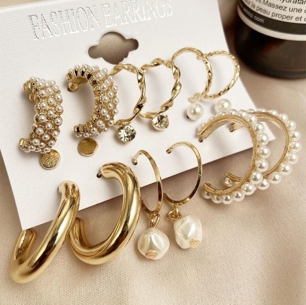 aaa designer jewelry temperament new 2021 pearl zircon geometric earrings women's earrings 9 piece set, Golden;silver
aaa designer jewelry temperament new 2021 pearl zircon geometric earrings women's earrings 9 piece set, Golden;silver