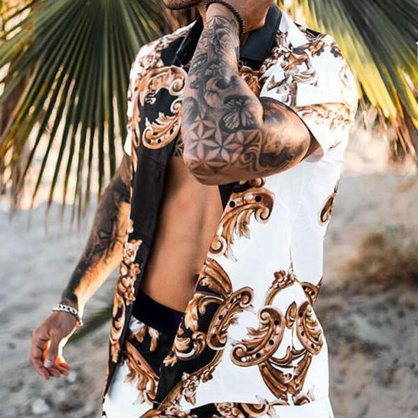shirtscasual suit thin print summer shorts trend shirt men's wear, White;black
shirtscasual suit thin print summer shorts trend shirt men's wear, White;black