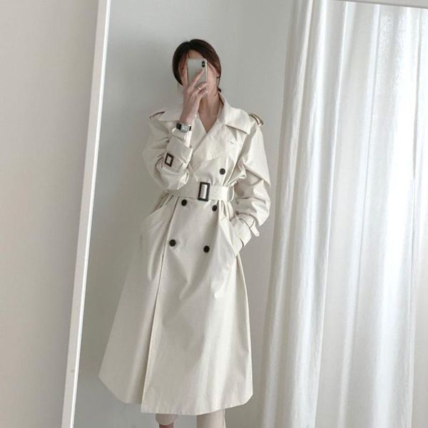 women's trench coats autumn women chic white long coat with belt loose fit double breasted turn down collar windbreaker outwear, Tan;black
women's trench coats autumn women chic white long coat with belt loose fit double breasted turn down collar windbreaker outwear, Tan;black