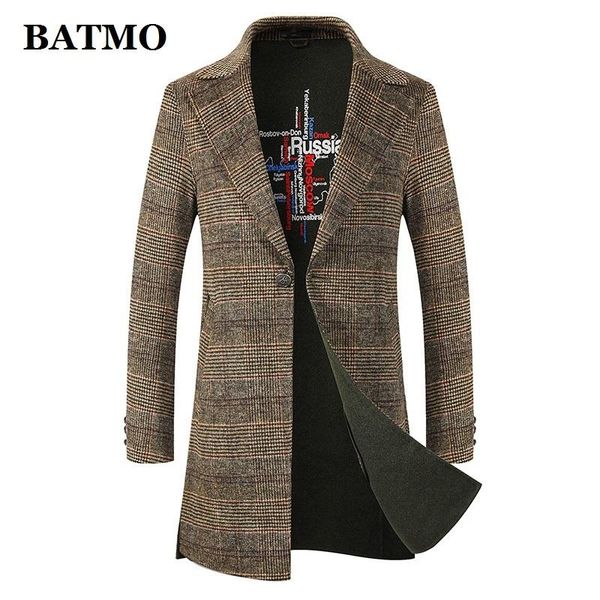 men's wool & blends batmo 2021 arrival winter plaid trench coat men,men's long jackets,8109, Black
men's wool & blends batmo 2021 arrival winter plaid trench coat men,men's long jackets,8109, Black