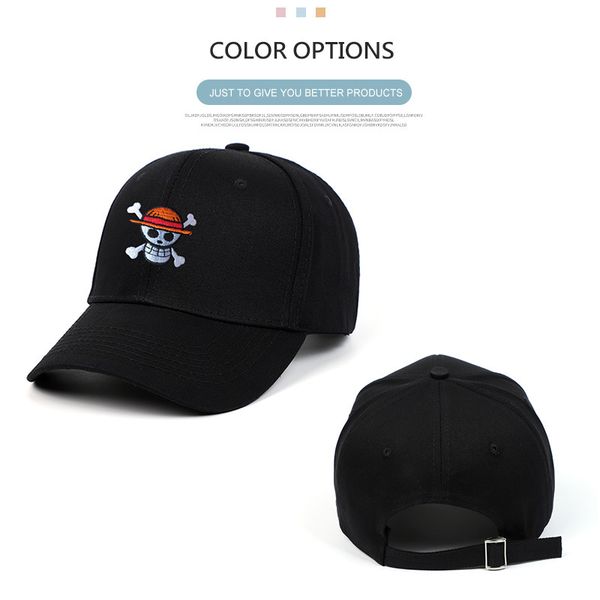 cartoon pirate king embroidered baseball cap outdoor sports cap sun hat, Black;white
cartoon pirate king embroidered baseball cap outdoor sports cap sun hat, Black;white