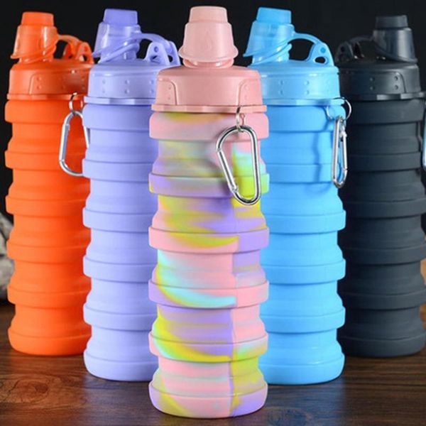 water bottle 500ml portable retractable silicone folding outdoor travel drinking cup with carabiner
water bottle 500ml portable retractable silicone folding outdoor travel drinking cup with carabiner