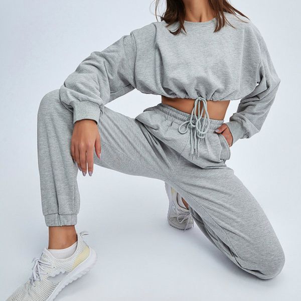 2021 Spring Just Arrived Solid Color The-neck Long Sleeve Pants Jacket with Elastic Sport Suit Two Pieces Utsl, Gray
2021 Spring Just Arrived Solid Color The-neck Long Sleeve Pants Jacket with Elastic Sport Suit Two Pieces Utsl, Gray