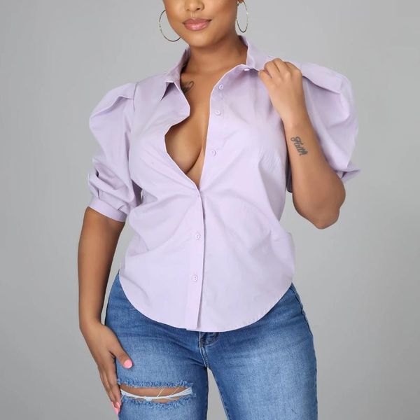 women's blouses & shirts women single breasted purple white short sleeve turn down collar slim causal fashion business work office wear
women's blouses & shirts women single breasted purple white short sleeve turn down collar slim causal fashion business work office wear