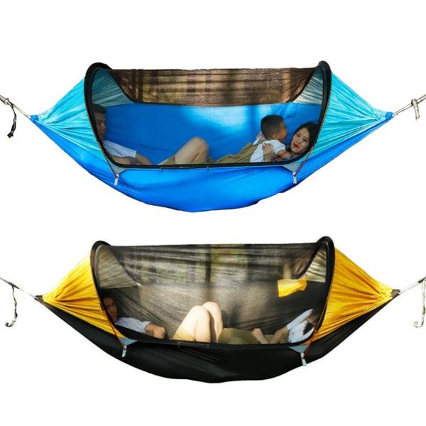 camp furniture outdoor travel hammock bed portable with flying bug netting tent