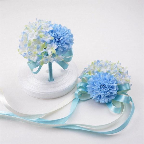 sky blue wedding bride bouquet wrist corsage diy boutonniere for groom rose mixed hydrangea simulate flowers decorative
sky blue wedding bride bouquet wrist corsage diy boutonniere for groom rose mixed hydrangea simulate flowers decorative