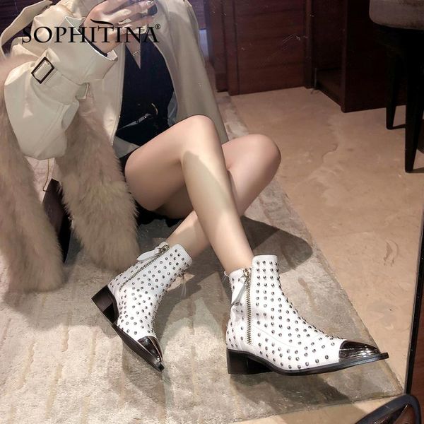 boots bescone ankle woman spring autumn genuine leather metal pointed toe patchwork rivet zipper med square lady shoes bm829, Black
boots bescone ankle woman spring autumn genuine leather metal pointed toe patchwork rivet zipper med square lady shoes bm829, Black