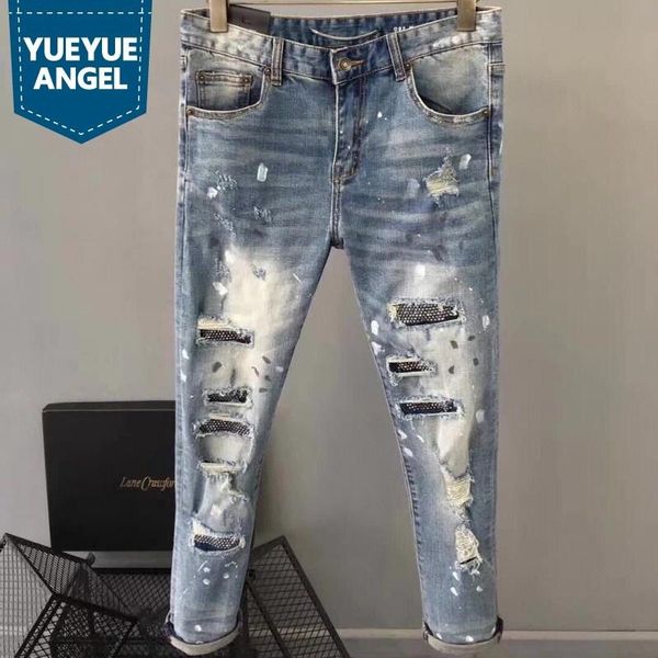 men's jeans slim fit men fashion personality hole ripped rivets trousers high street washed blue printing zipper denim pants male
men's jeans slim fit men fashion personality hole ripped rivets trousers high street washed blue printing zipper denim pants male