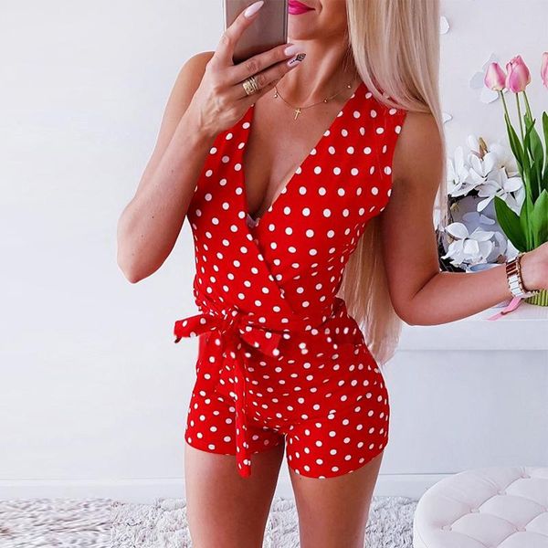 women's jumpsuits & rompers women short jumpsuit elegant bandage bow tie polka dot playsuit v neck wrap sleeveless summer vacation beac, Black;white
women's jumpsuits & rompers women short jumpsuit elegant bandage bow tie polka dot playsuit v neck wrap sleeveless summer vacation beac, Black;white
