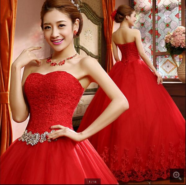2021 attractive red lace ball gown wedding dresses strapless sweetheart neck appliques wedding gowns crystal sashes corset bride dresses, White
2021 attractive red lace ball gown wedding dresses strapless sweetheart neck appliques wedding gowns crystal sashes corset bride dresses, White