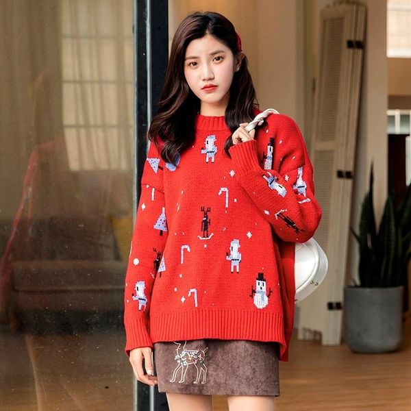women's sweaters women pullover christmas sweater loose knit winter 2021 plus size clothing, White;black
women's sweaters women pullover christmas sweater loose knit winter 2021 plus size clothing, White;black
