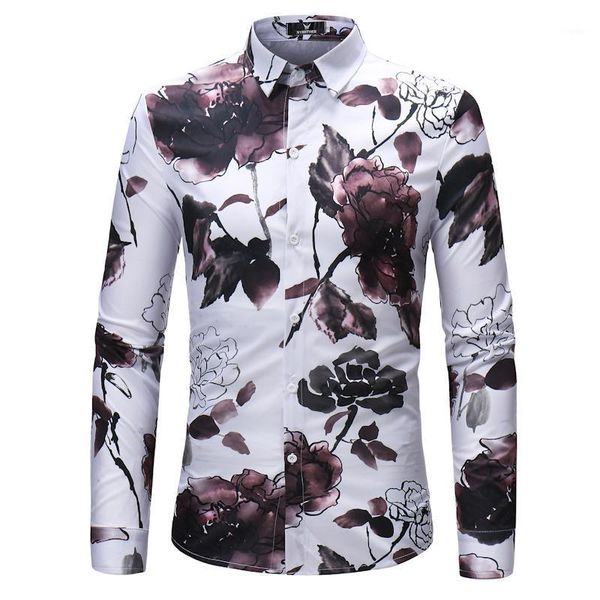fashion vintage floral prints mens dress shirts long sleeve slim casual ink flowers social camisas masculina man brand clothing men's, White;black
fashion vintage floral prints mens dress shirts long sleeve slim casual ink flowers social camisas masculina man brand clothing men's, White;black