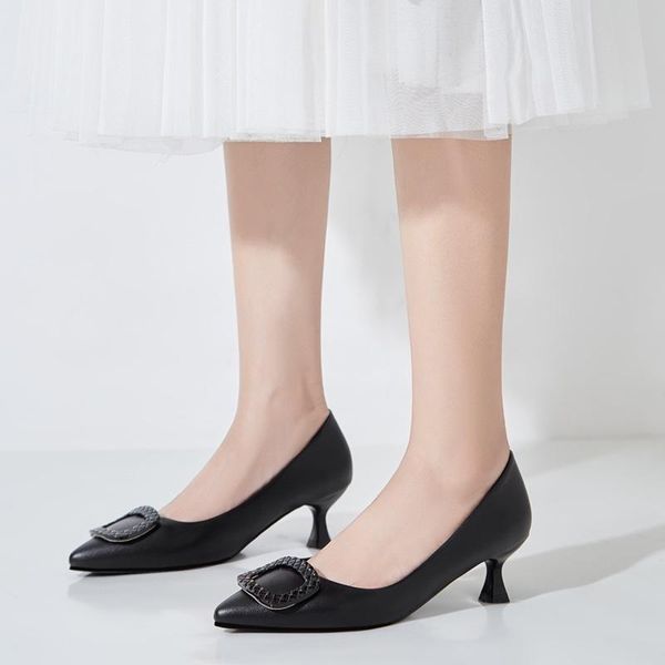 dress shoes women's low heels pointed leather fashion stilettos solid color pumps large size party high, Black
dress shoes women's low heels pointed leather fashion stilettos solid color pumps large size party high, Black