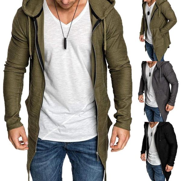 men's hoodies & sweatshirts fashion men solid color long sleeve hooded slim-fit zipper jacket coat outwear, Black
men's hoodies & sweatshirts fashion men solid color long sleeve hooded slim-fit zipper jacket coat outwear, Black
