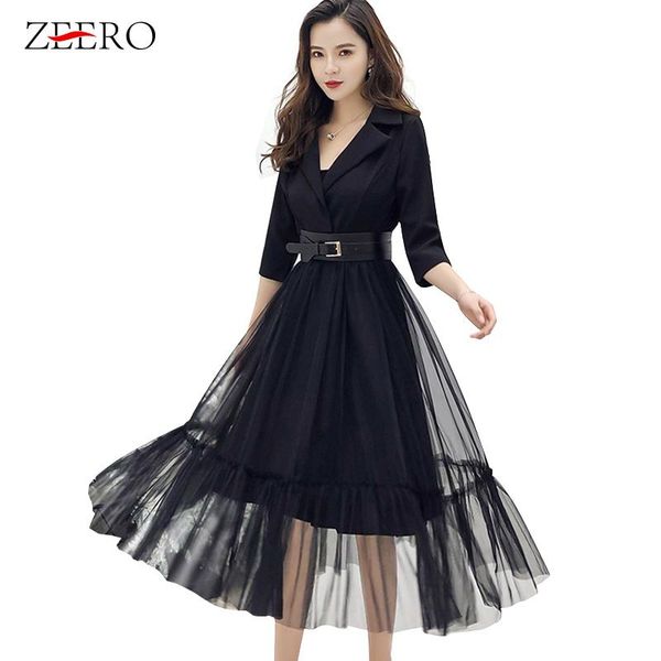 casual dresses 2021 autumn korean women sashes pleated party office lady long sleeve notched collar patchwork mesh blazer dress, Black;gray
casual dresses 2021 autumn korean women sashes pleated party office lady long sleeve notched collar patchwork mesh blazer dress, Black;gray