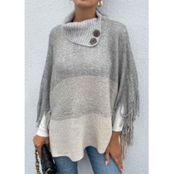autumn and winter new striped versatile sweater bat sleeves loose half-high collar women's shawl decorated buttons tassel detail lapel, White;black
autumn and winter new striped versatile sweater bat sleeves loose half-high collar women's shawl decorated buttons tassel detail lapel, White;black