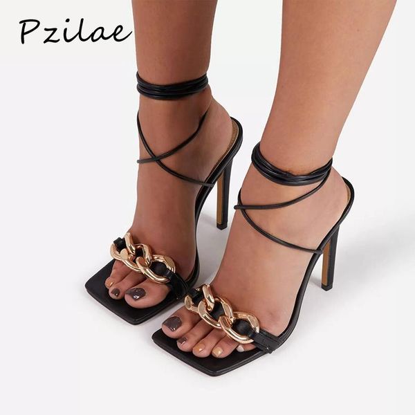 pzilae new women sandals thin high heels gold chain party shoes fashion sandals square toe cross-strap elegant pumps black
pzilae new women sandals thin high heels gold chain party shoes fashion sandals square toe cross-strap elegant pumps black