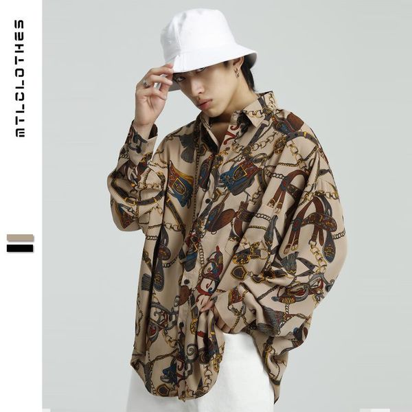 men's casual shirts mtl clothing | korean personalized chain printed ifashion chiffon shirt fashion, White;black
men's casual shirts mtl clothing | korean personalized chain printed ifashion chiffon shirt fashion, White;black