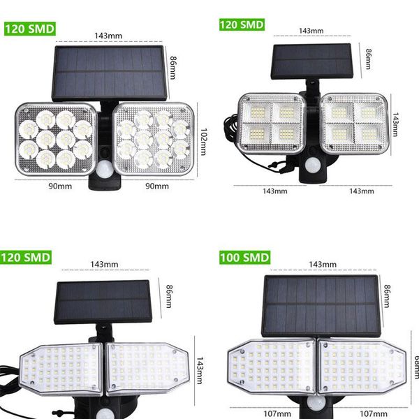 solar lamps 120 led lights outdoor 2 head motion sensor 270 wide angle illumination super bright waterproof remote control wall lamp
solar lamps 120 led lights outdoor 2 head motion sensor 270 wide angle illumination super bright waterproof remote control wall lamp