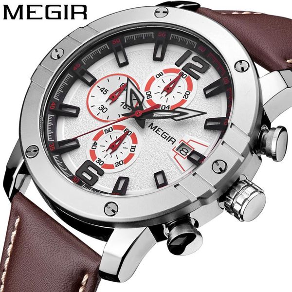 wristwatches megir men watch relogio masculino leather military clock quartz watches relojes hombre relogios, Slivery;brown
wristwatches megir men watch relogio masculino leather military clock quartz watches relojes hombre relogios, Slivery;brown
