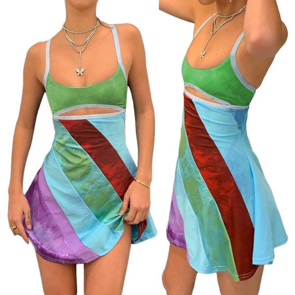 casual dresses women suspender a-line dress summer 2021 female spaghetti strap contrast color u-neck hollow short party sundress, Black;gray
casual dresses women suspender a-line dress summer 2021 female spaghetti strap contrast color u-neck hollow short party sundress, Black;gray