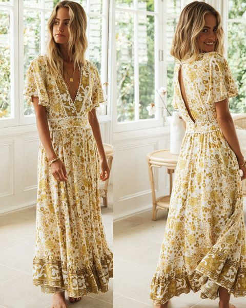 dresses woman summer undefined beach holiday boho long dress print short sleeve deep-v maix dress robe vestidos, Black;gray
dresses woman summer undefined beach holiday boho long dress print short sleeve deep-v maix dress robe vestidos, Black;gray