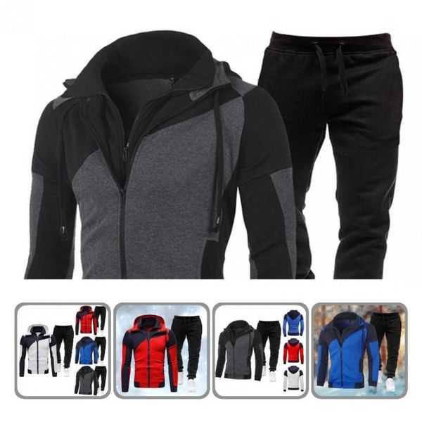men's tracksuits breathable fashion color block sweatshirt pants set casual sportswear thicken for sports, Gray
men's tracksuits breathable fashion color block sweatshirt pants set casual sportswear thicken for sports, Gray