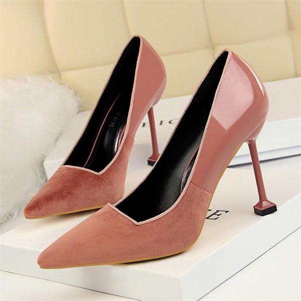 dress shoes bigtree stone pattern pointed toe women's fashion solid flock shallow high heels korean show thin women pumps, Black
dress shoes bigtree stone pattern pointed toe women's fashion solid flock shallow high heels korean show thin women pumps, Black
