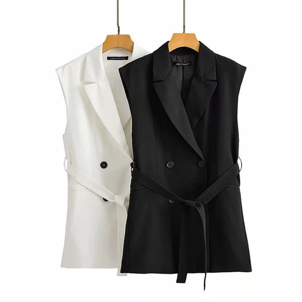 women's vests xeasy women elegant solid notched double breasted vintage vest female fashion streetwear waistcoat office lady casual chi, Black;white
women's vests xeasy women elegant solid notched double breasted vintage vest female fashion streetwear waistcoat office lady casual chi, Black;white