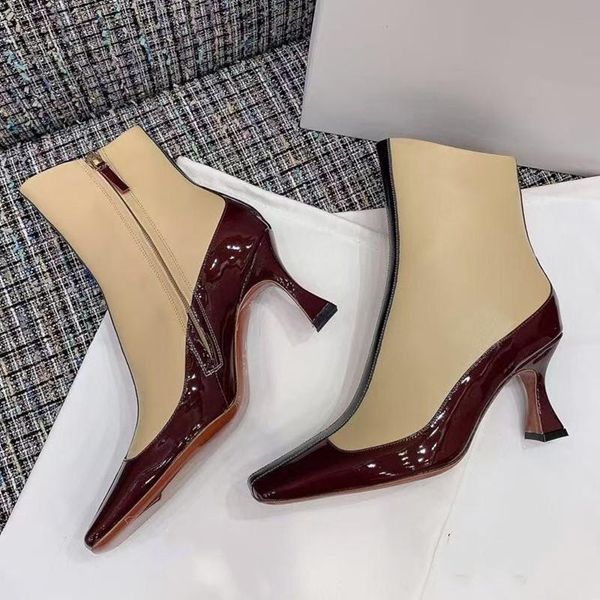 boots ankle women patent leather patchwork elastic zipper real 2021 sytle design woman shoes, Black
boots ankle women patent leather patchwork elastic zipper real 2021 sytle design woman shoes, Black