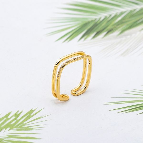 2021 new square women's trend korean fashion personality zircon index finger cold wind ring, Black
2021 new square women's trend korean fashion personality zircon index finger cold wind ring, Black