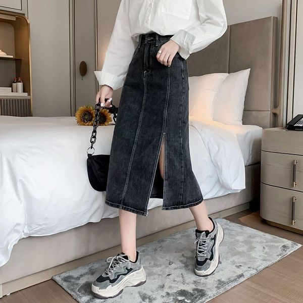 skirts autumn & winter retro blue denim skirt high waist slimming split all-match women a-line long tide, Black
skirts autumn & winter retro blue denim skirt high waist slimming split all-match women a-line long tide, Black