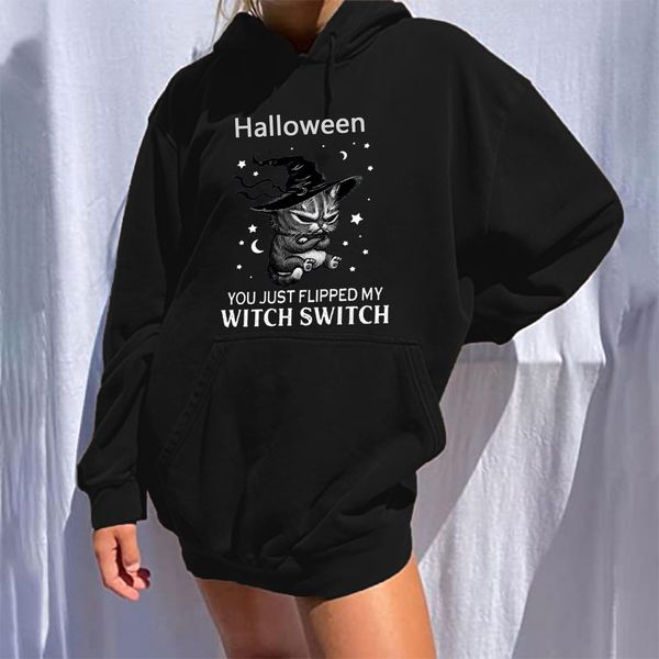 2021 crew neck hoodie sweater women's plush winter fashion halloween seri print, Black
2021 crew neck hoodie sweater women's plush winter fashion halloween seri print, Black