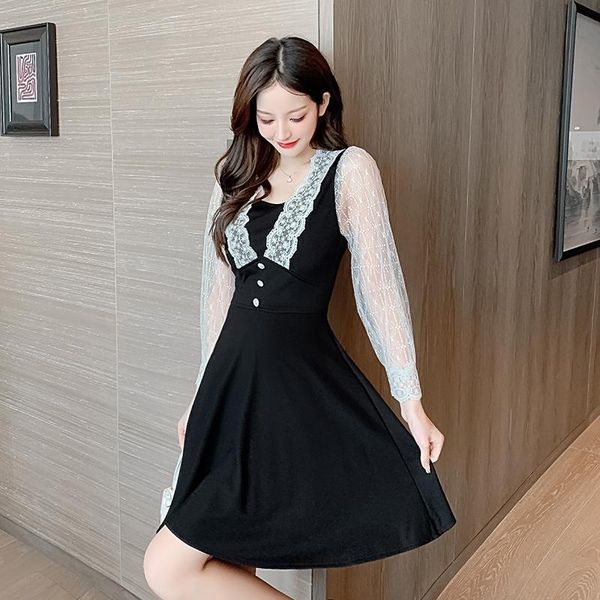 casual dresses coigarsam women one piece dress autumn 2022 office lady korea style long sleeve high waist v-neck black, Black;gray
casual dresses coigarsam women one piece dress autumn 2022 office lady korea style long sleeve high waist v-neck black, Black;gray