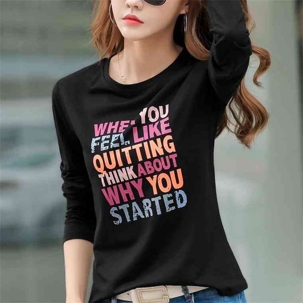 autumn winter 2021 casual cotton t-shirt women letter print o-neck long sleeve tee shirt femme blue black white comfortable
autumn winter 2021 casual cotton t-shirt women letter print o-neck long sleeve tee shirt femme blue black white comfortable