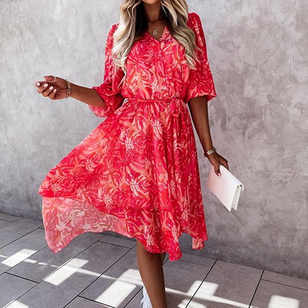 casual dresses summer half sleeve floral print chiffon dress elegant women v-neck button midi ladies fashion irregular slim party, Black;gray
casual dresses summer half sleeve floral print chiffon dress elegant women v-neck button midi ladies fashion irregular slim party, Black;gray