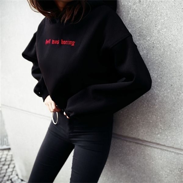 hell was boring letter print hoodie woman hooded sweatshirts women funny tumblr long sleeve pullovers hoodies y200610, Black
hell was boring letter print hoodie woman hooded sweatshirts women funny tumblr long sleeve pullovers hoodies y200610, Black
