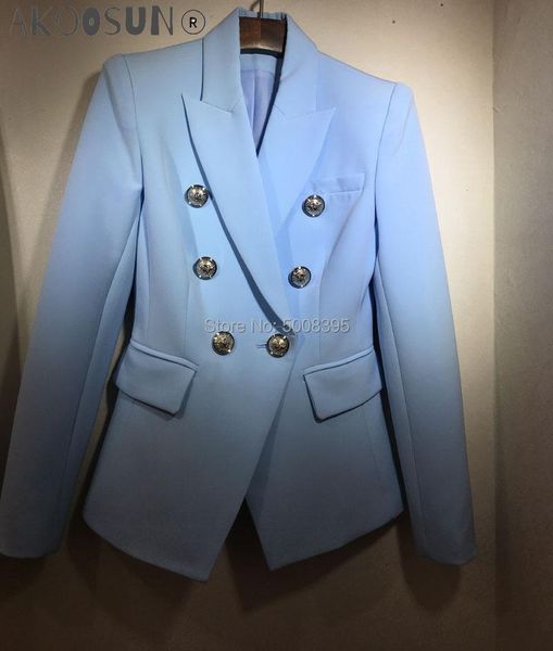 women's suits & blazers class fashion sky blue double breasted silver buttoned blazer long sleeve woman suit, White;black
women's suits & blazers class fashion sky blue double breasted silver buttoned blazer long sleeve woman suit, White;black