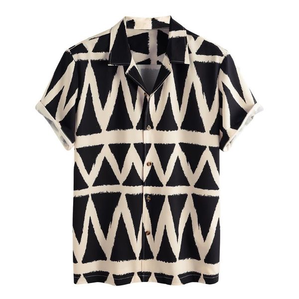 men's casual shirts 2021 hawaiian shirt men summer short sleeve fashion rhombus printing lapel button up camisas de hombre, White;black
men's casual shirts 2021 hawaiian shirt men summer short sleeve fashion rhombus printing lapel button up camisas de hombre, White;black