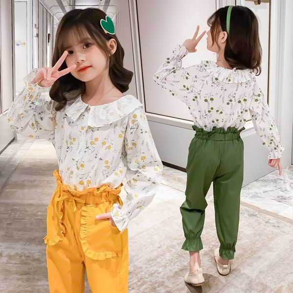 2021 new teenage casual fall floral shirt frilly school suit pants girls up kids ensemble a5x7, White
2021 new teenage casual fall floral shirt frilly school suit pants girls up kids ensemble a5x7, White