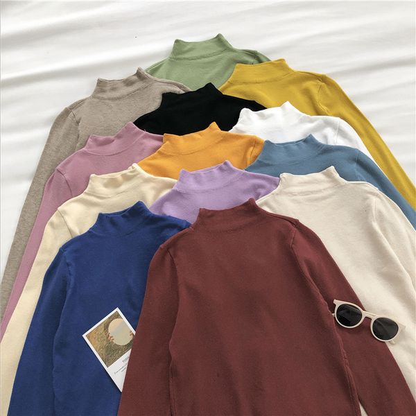 new korean pullover knitted women's jumper 2021 autumn casual simple turtleneck long-sleeved bottom sweater womens clothes pullovers 0b, White;black
new korean pullover knitted women's jumper 2021 autumn casual simple turtleneck long-sleeved bottom sweater womens clothes pullovers 0b, White;black