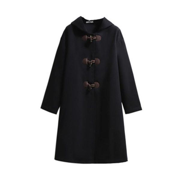 women's wool & blends 2021 autumn winter woolen coats loose plus size female overcoats horn button warm ol trendy lady long hooded, Black
women's wool & blends 2021 autumn winter woolen coats loose plus size female overcoats horn button warm ol trendy lady long hooded, Black