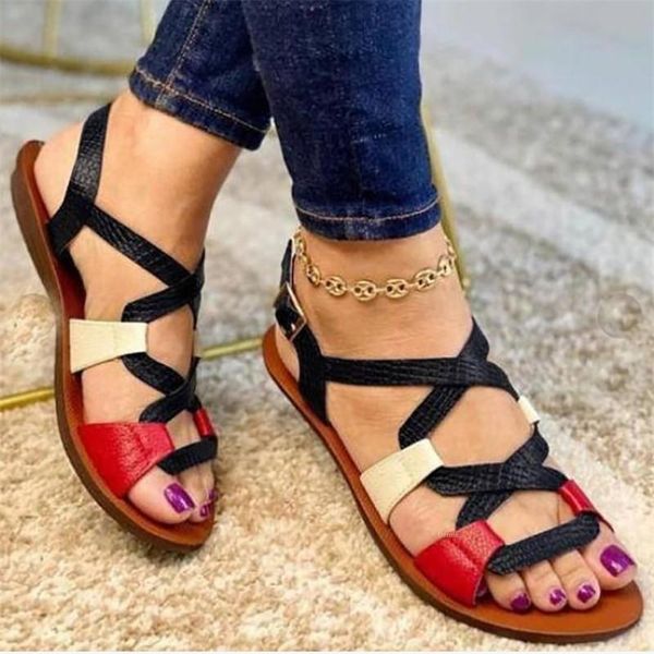 sandals women's round toe flat 2021 summer style buckle open casual shoes comfortable lightweight walking, Black
sandals women's round toe flat 2021 summer style buckle open casual shoes comfortable lightweight walking, Black