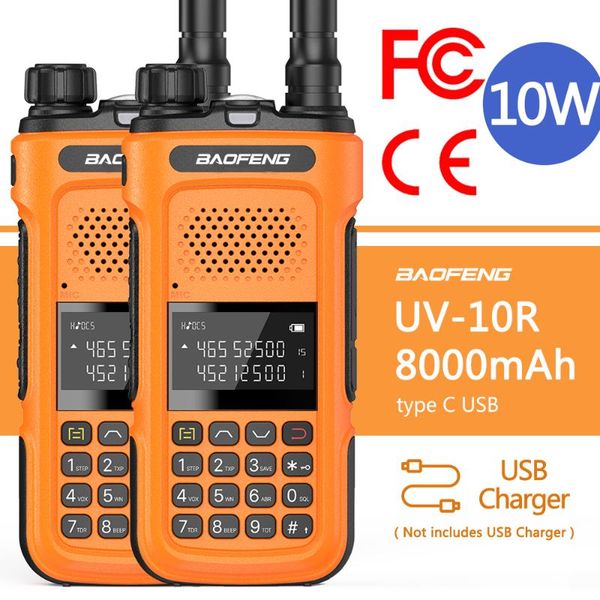 2pcs genuine baofeng uv-10r walkie talkie 10w high power ham radios dual band radio transmitter typ c usb charger upgrade uv-5r
2pcs genuine baofeng uv-10r walkie talkie 10w high power ham radios dual band radio transmitter typ c usb charger upgrade uv-5r