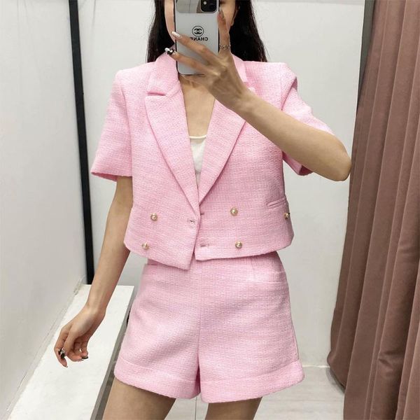women's tracksuits 2021 spring summer pink shorts sleeve office sweet blazer casual texture suit high fashion streetwear ol, Gray
women's tracksuits 2021 spring summer pink shorts sleeve office sweet blazer casual texture suit high fashion streetwear ol, Gray