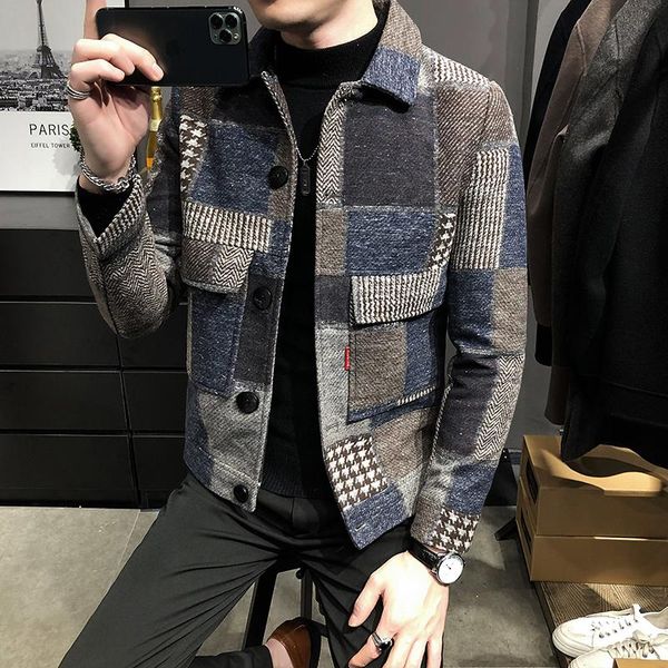 men's wool & blends british style woolen plaid coat jackes 2021 autumn winter men blazer party business casual slim suit jackets m-3xl, Black
men's wool & blends british style woolen plaid coat jackes 2021 autumn winter men blazer party business casual slim suit jackets m-3xl, Black