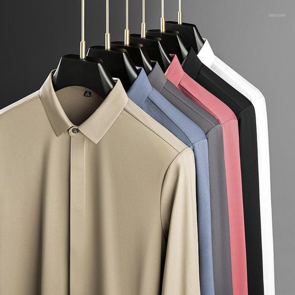 men's casual shirts comfortable smooth fabric lapel for men business solid color simple multiple styles workwear hidden buttons blouse, White;black
men's casual shirts comfortable smooth fabric lapel for men business solid color simple multiple styles workwear hidden buttons blouse, White;black