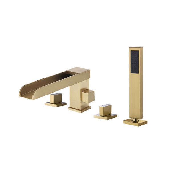 2021 new bathtub widespread tub sink mixer tap brushed gold/black brass bathroom bath faucet with hand shower head qpbm
2021 new bathtub widespread tub sink mixer tap brushed gold/black brass bathroom bath faucet with hand shower head qpbm