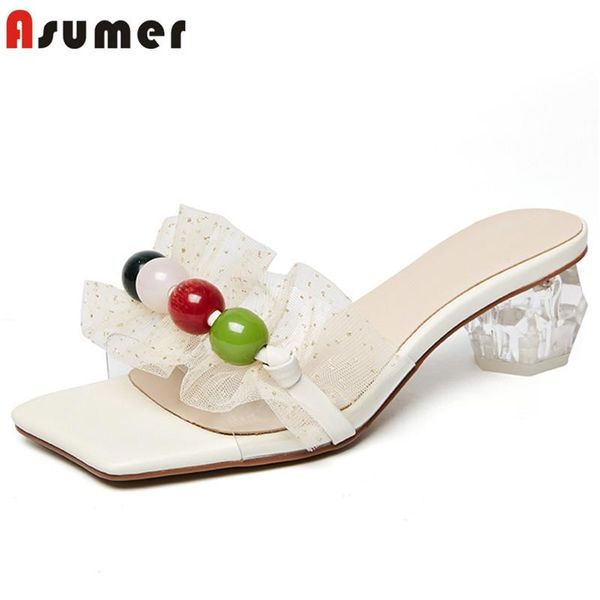 slippers asumer 2021 arrive women slipper pearl mesh sweet simple crystal heel casual party shoes fashion summer ladies, Black
slippers asumer 2021 arrive women slipper pearl mesh sweet simple crystal heel casual party shoes fashion summer ladies, Black